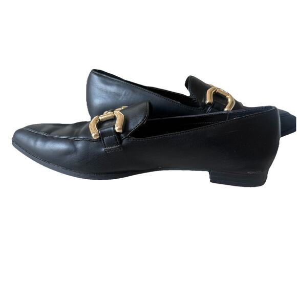 STEVEN New York Harlane Black Leather Gold Horsebit Women's Loafers Flats 8 - Picture 6 of 10